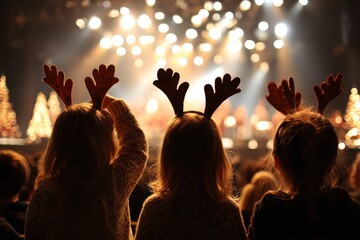 Children Christmas Choir. A Festive Holiday Concert with Merry Young Choir Singing