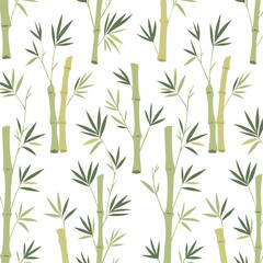 Feel the calm with this seamless pattern of green bamboo stalks. A minimalist, nature-inspired illustration, perfect for creating a modern zen background, wallpaper, or peaceful textile design