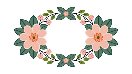 Obraz premium Elegant Floral Frame Vector with Delicate Flowers and Leaves for Invitation or Greeting Card Design