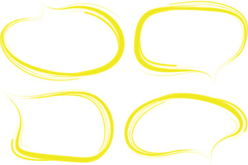 yellow colorful creative abstract line pattern speech bubbles set