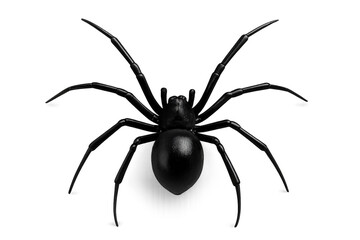 Black spider arachnid creature on transparent background