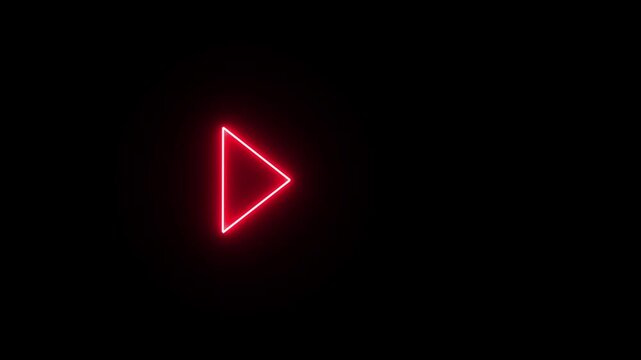 Neon glowing  right arrow animation on black background. Direction arrow icon motion. Red arrow isolated 4k video footage.