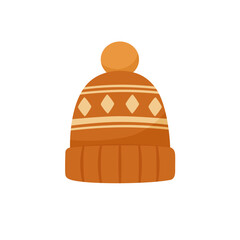 Warm brown winter hat illustration