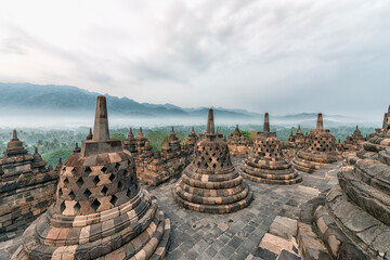 Borobudur Buddhist monument in Central Java, Indonesia