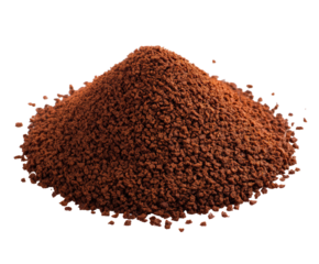 A pile of instant coffee granules, isolated on transparent background