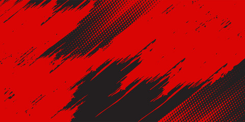 Top Background Black and red abstract grunge texture with halftone art
