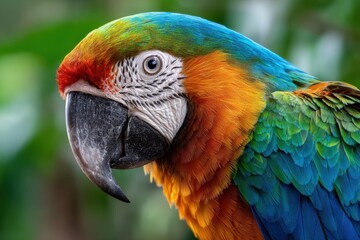 Obraz premium Close Up Colorful Macaw Parrot Head Feathers