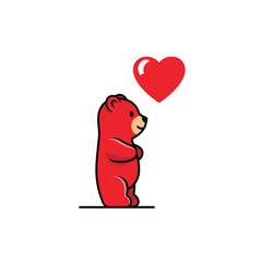 Red Gummy Bear with Heart Symbolizing Love and Affection.