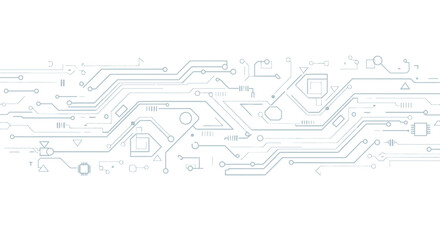 Obraz premium Futuristic circuit board pattern with geometric shapes and lines