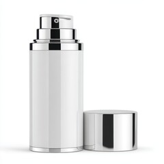 Chrome Cosmetic Tube. Clean Empty Body Container for Cosmetic Branding