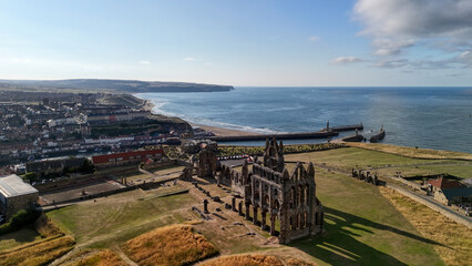 Obraz premium drone shot of Whitby Abbey