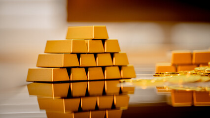 Substantial gold bullion stacks and shining coins represent a key Safe-haven Asset, stabilizing value against Geopolitical Uncertainty and recent Spot Gold price Correction.