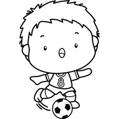 a cute vector of a soccer player 
