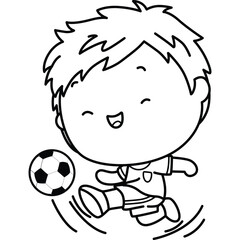 a cute vector of a soccer player 
