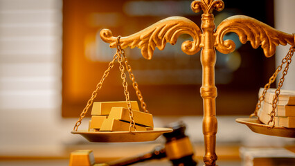 Regulatory oversight meets tangible assets: A powerful gold standard is visually reinforced as a...