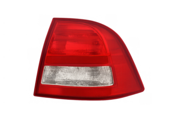 Car rear tail light showing automotive spare part for vehicle repair and maintenance on transparent background