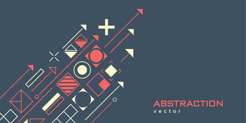 Technology background. Abstract background of geometric shapes. Futuristic digital hi-technology banner. Vector illustration.