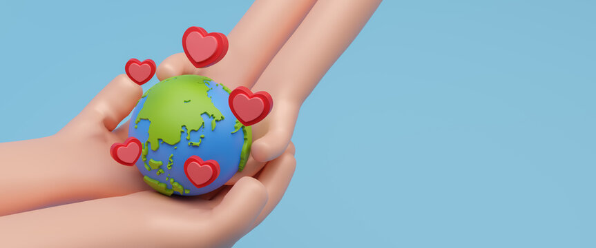 International Volunteer day for economic and social development on December 5th. to promote volunteering and recognize contributions to the achievement. Day of support, charity and help. 3d rendering