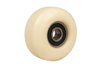 Skateboard wheel with bearing providing smooth rolling for urban sports and leisure activities, transparent background