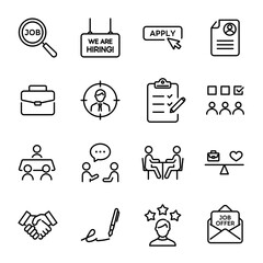 Simple Icon Set | Job Hunting, Recruitment, and Career