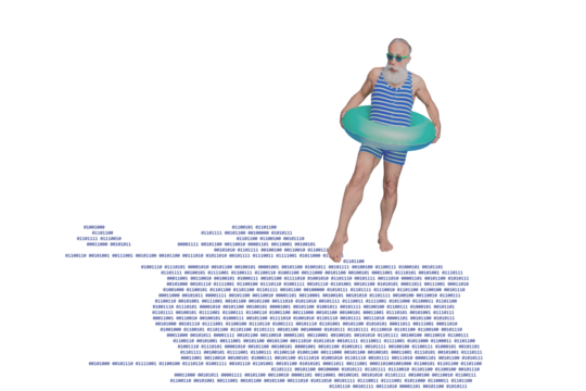 Composite photo collage of astonished old man wear swimsuit lifebuoy digital code programmer vacation isolated on painted background