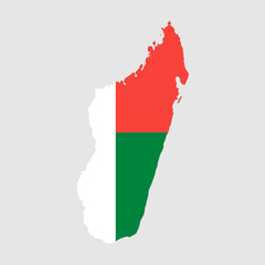 Abstract Madagascar map. Map of Madagascar with flag. Template, 