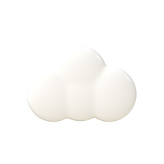 3D White glossy cloud shape toy with soft curves and subtle reflection conveying calm and playful mood