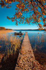 Autumn view of lake Vastersjon close to Angelholm, Sweden