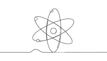 Atom Structure - A Minimalist Line Art Illustration of Science.