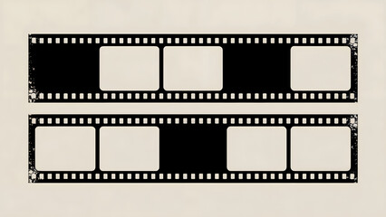 Obraz premium Vintage film strip template with grunge texture retro design projects or nostalgic photo displays