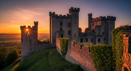 castle in the sunset