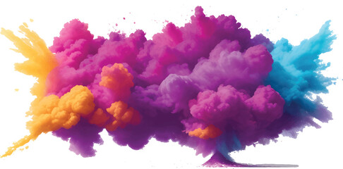 An abstract colorful watercolor ink splash design on white paper texture provides an artistic grunge backgroun