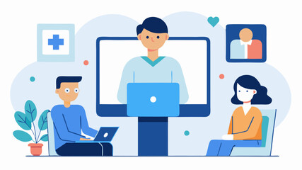 A virtual waiting room design featuring interactive features such as educational health videos and articles while patients wait for their appointments.