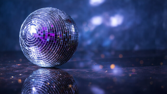 Retro Disco Ball with Bokeh Background