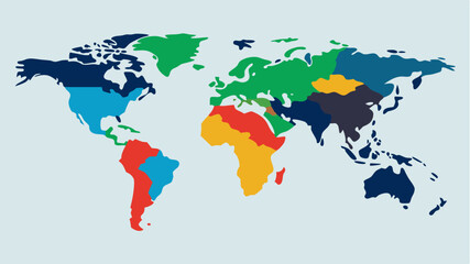 Obraz premium A world map showing the carbon footprint of air travel marked with varying colors to reflect emissions by region.