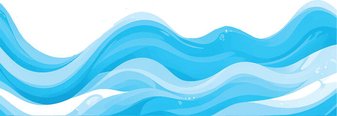 Abstract blue wave vector illustration with a flowing liquid texture design for a modern ocean backdrop