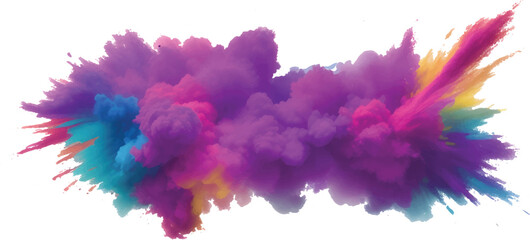 Abstract colorful watercolor ink splashes paint a sky-like pattern on a textured blue and pink vintage paper design