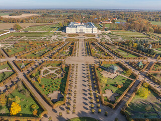 Rundale palace in rural landscape
