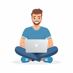 Mann mit einem Laptop