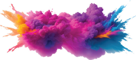 Abstract colorful ink splashes on white paper create a watercolor texture illustration with a light blue and pink sky pattern