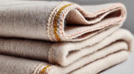 Cozy Folded Wool Blanket Close-Up © DesignsBurner