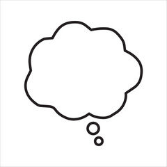 Think bubble isolated on white background. Trendy think bubble in flat style. Modern template for social network and label