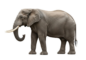 Fototapeta premium Female African elephant on white background