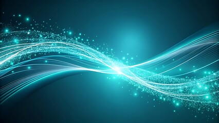 A mesmerizing abstract background featuring flowing light trails and sparkling particles, creating a sense of energy, movement, and futuristic technology