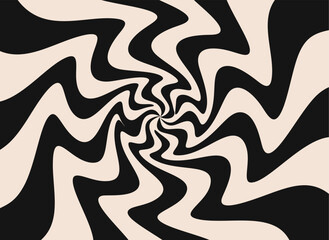 Abstract horizontal background with liquid organic shapes in retro 60s 70s style black and beige colors, trendy vector illustration. Perfect for modern design, posters, wallpapers.