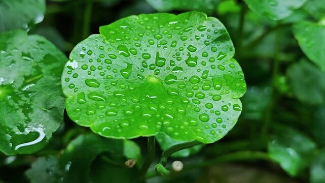 Fresh Gotu Kola leaves on background