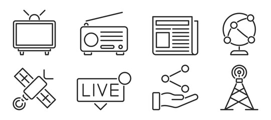News media web Icon set