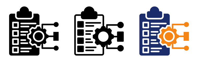 Development Plan Icon Collection Glyph & Mixed Style 