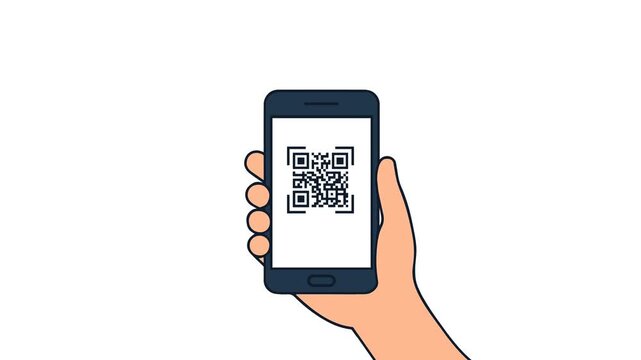 Animated Smartphone Scanning a Barcode or QR code on the screen. Perfect for illustrating mobile payment, digital ticketing, or app scanning processes in explainer videos and UI demos.