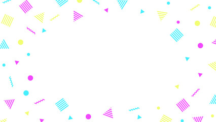 Neon Geometric Frame Background with Copy Space